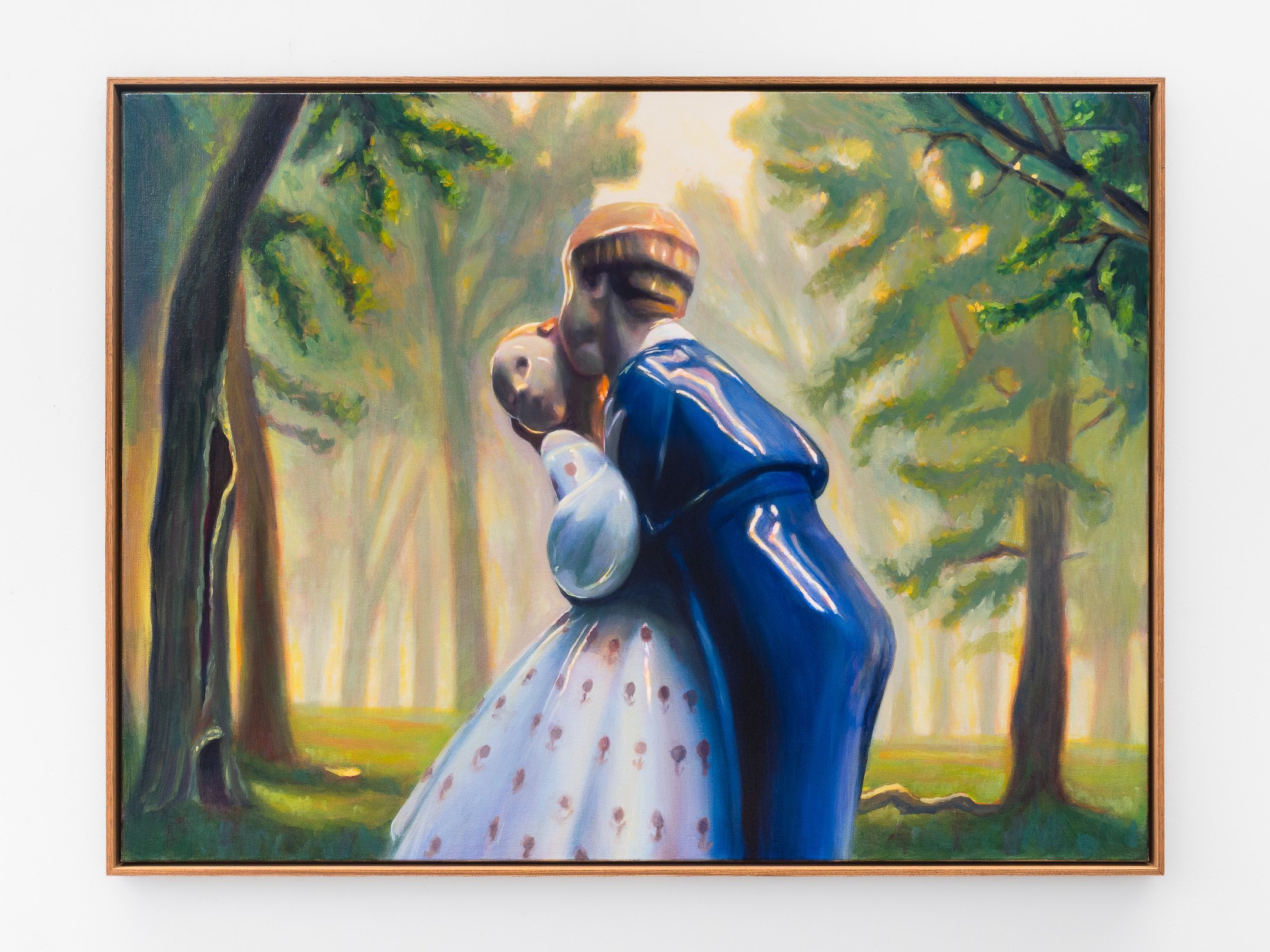 Peter Rolsted — Kysset i skoven, 2026. Acrylic on linen.