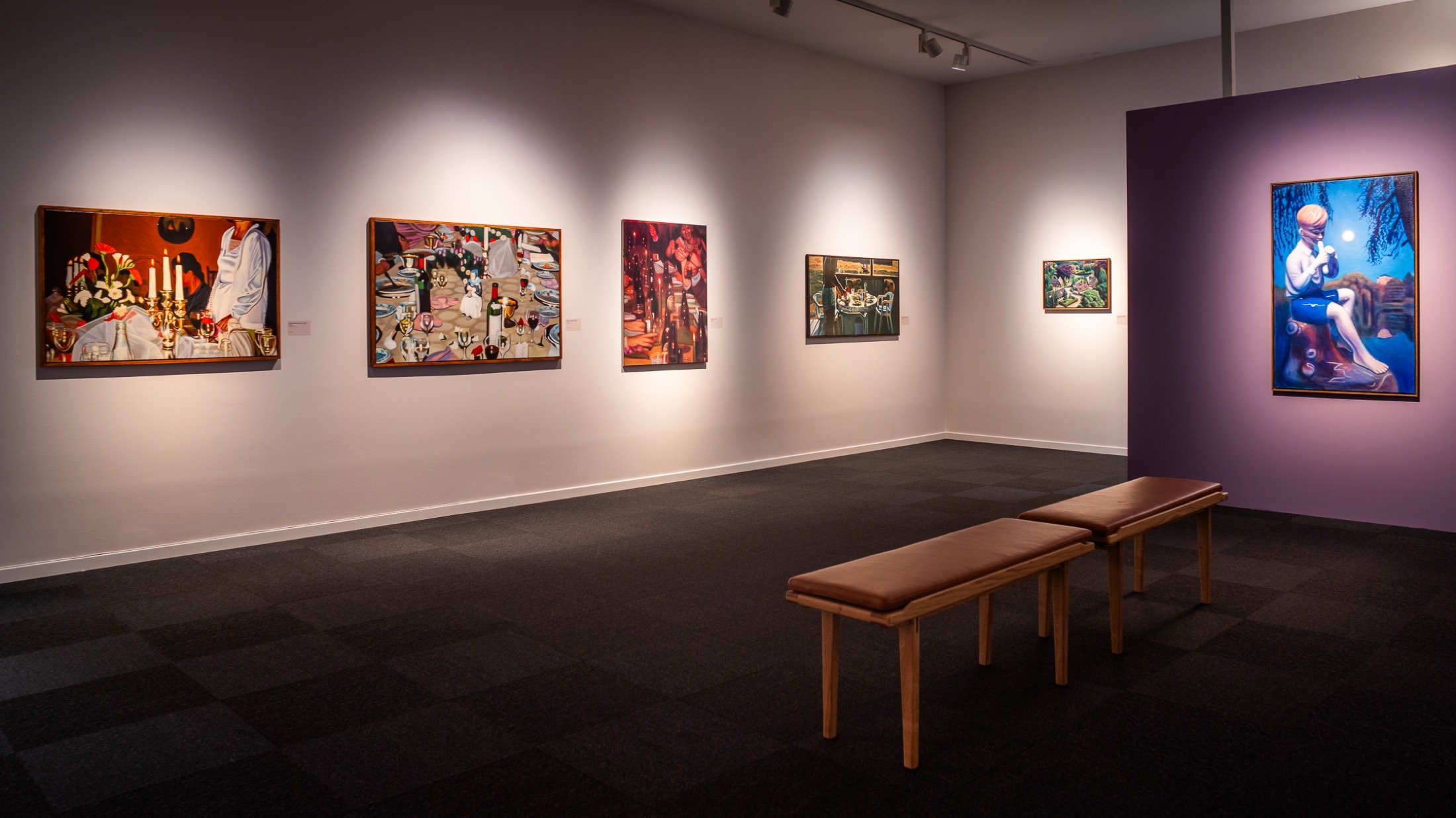 Blot til pynt, installation view of paintings at Skive Kunstmuseum