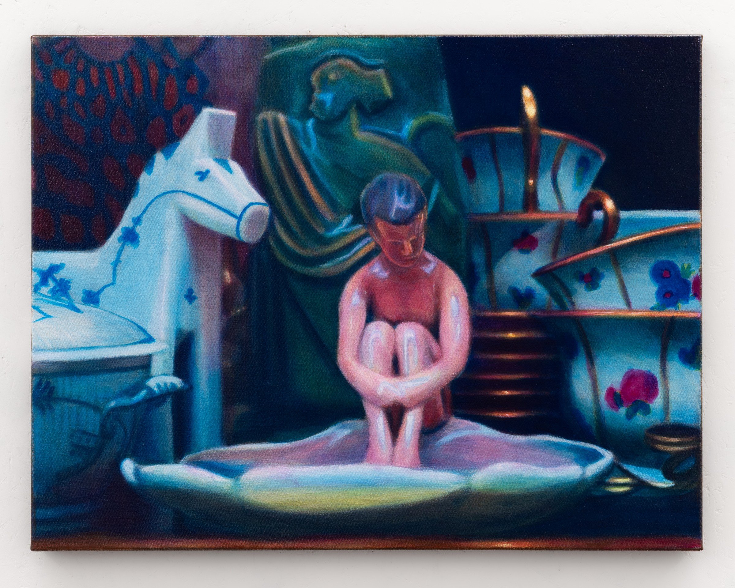Peter Rolsted — Drengen af porcelæn, 2025. Acrylic on linen.